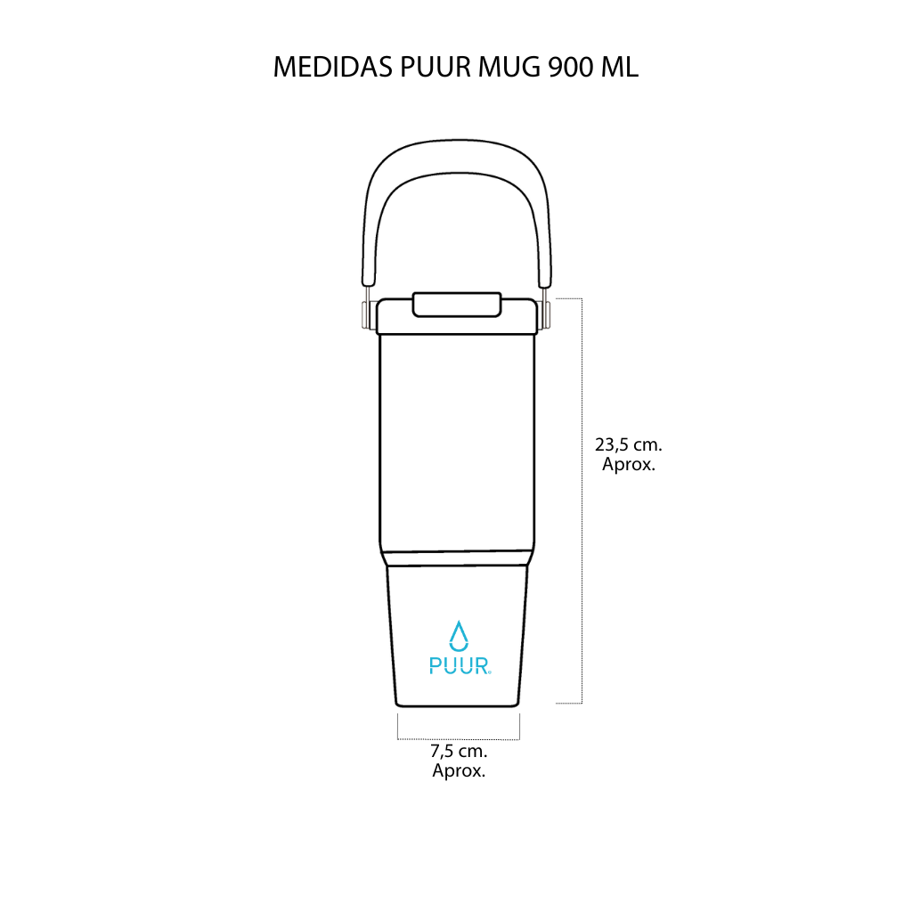 Mug White Panther Hermético 900 ml