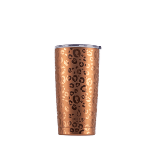 Vaso térmico acero inoxidable 500 ml tapa plástica animal print dorada