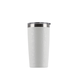 Vaso térmico acero inoxidable 500 ml tapa plástica animal print blanca