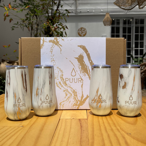 Pack de 4 Vasos Térmicos Puur Champagne Gold Marble 160 ml