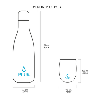 Pack Botella Térmica Onyx 750 ml + 2 Vasos Térmicos Onyx 240 ml