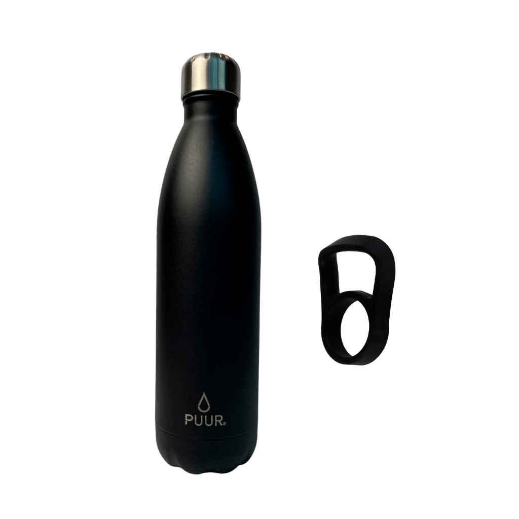 Pack Botella Térmica Puur de 750 ml y Gancho negro