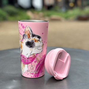 Vaso Térmico Puur Mug Cat Pink Hermético 470 ml