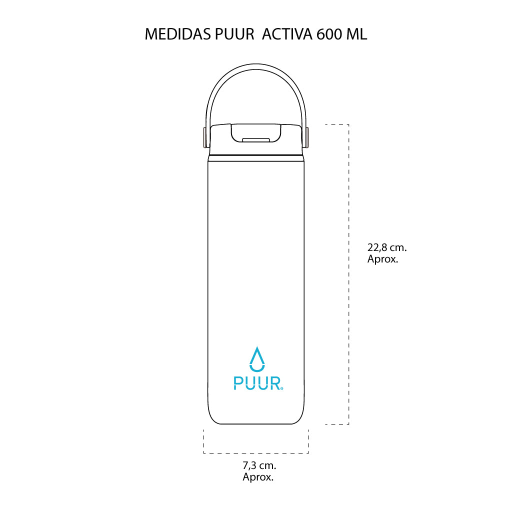 Botella Térmica Puur Activa Pink 600 ml