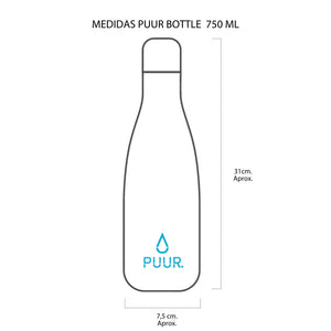 Pack Botella Térmica Puur de 750 ml y Gancho negro