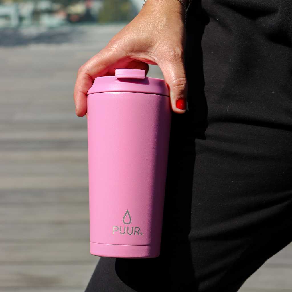 Mano Vaso termico Puur 470ml color palo rosa en fondo blanco