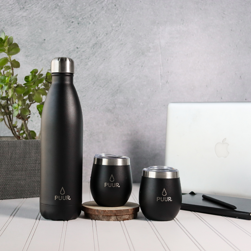 Pack Botella Térmica Onyx 750 ml + 2 Vasos Térmicos Onyx 240 ml