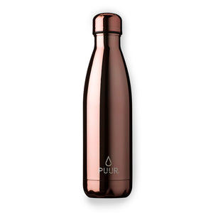 BOTELLA DE ACERO INOXIDABLE 500ML ROSE GOLD MARCA PUUR