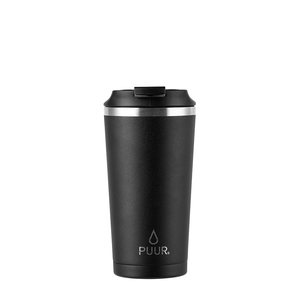 Vaso termico y hermetico marca Puur 470ml de capacidad, acero inoxidable con tapa