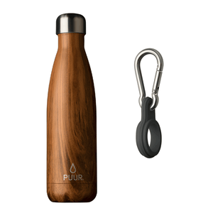 Puur Set Bottle Wood 500 ml + Hook Black