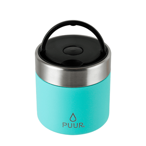 Termo comida marca Puur color menta 350ml de capacidad tapa con asa para transportar fácilmente acero inoxidable