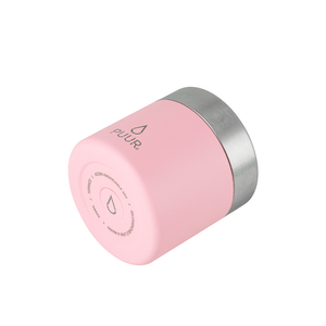 Termo de comida marca Puur rosado 350ml de capacidad acero inoxidable de lato