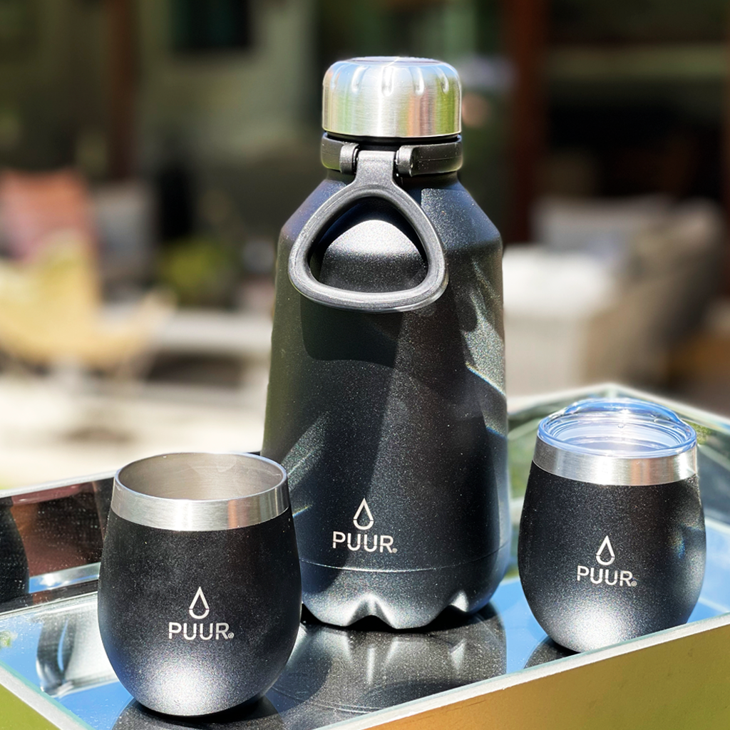 Pack Botella Térmica Onyx 1200 ml + 2 Vasos Térmicos Onyx 240 ml