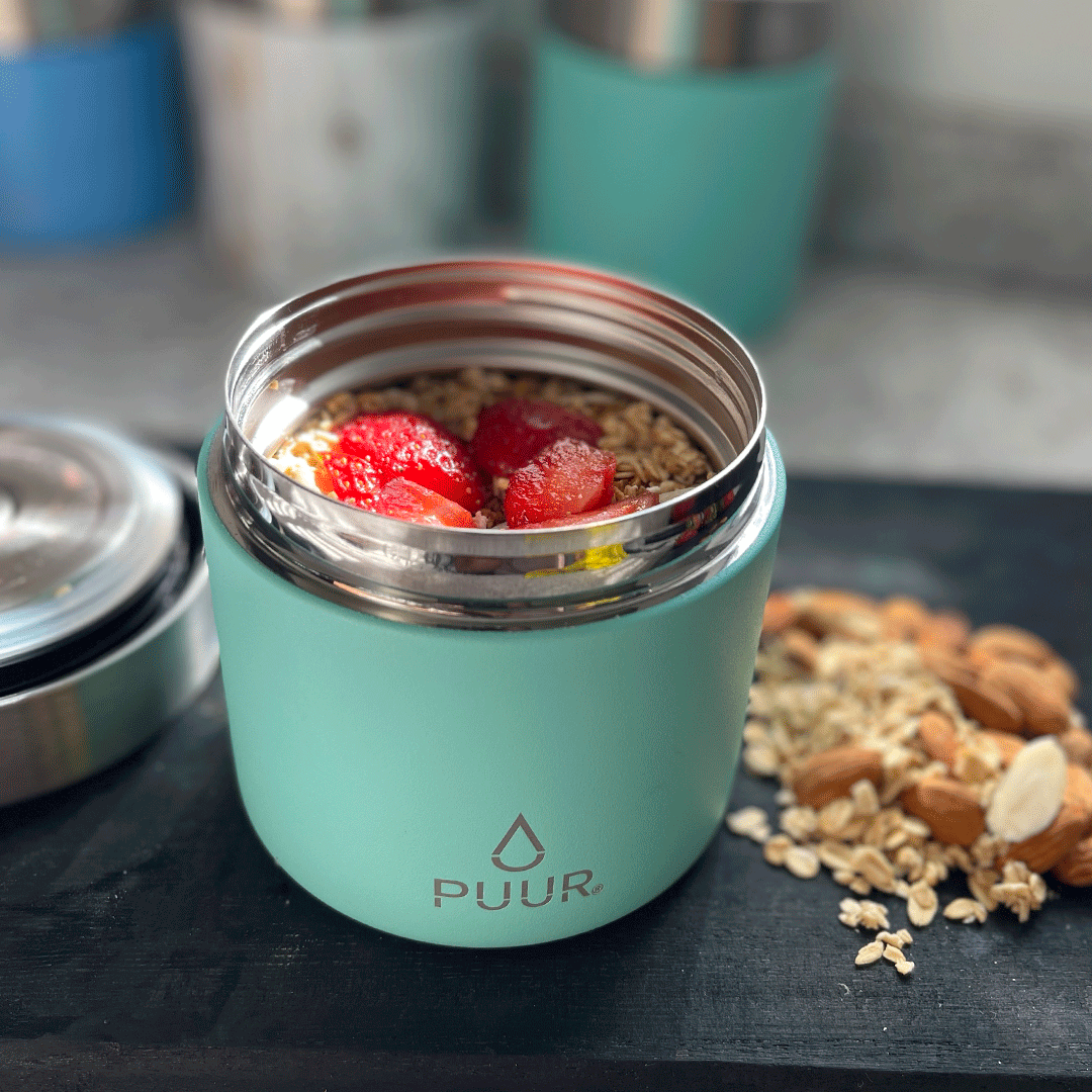 Termo comida marca Puur color menta capacidad 350ml acero inoxidable
