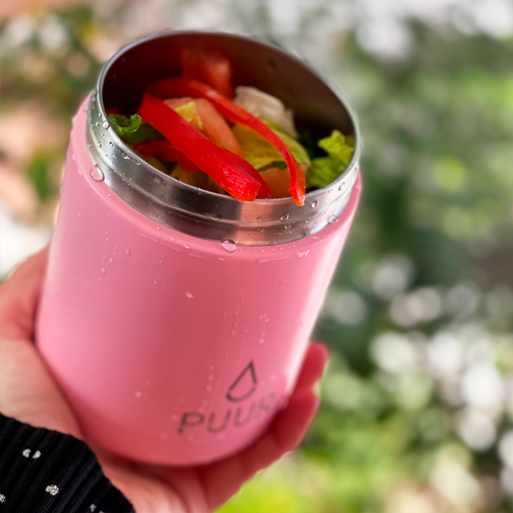 termo para comida marca puur rosado 500ml acero inoxidable 